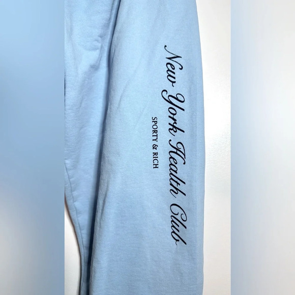 NWOT Sporty & Rich NY Health Club Sweatpants Sky Blue Small - Picture 8 of 11